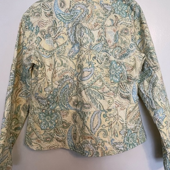 Analogy Petite Women's Jacket Paisley Print | Color: Blue/Yellow | Size: XS/S - Picture 6 of 6